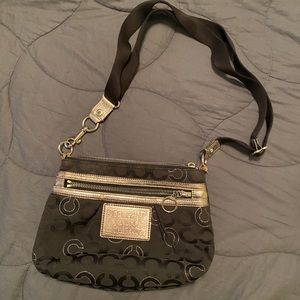 Black and Silver Coach Purse